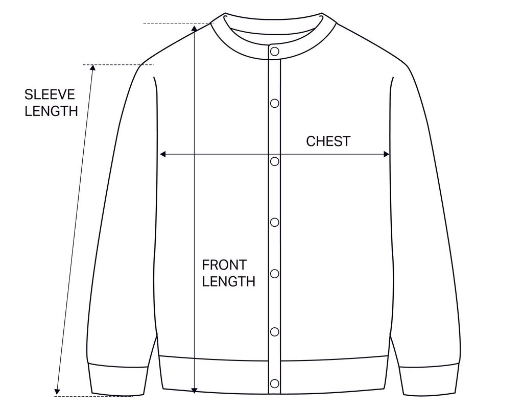 KNIT BUTTON UP SWEATER EMERALD size chart