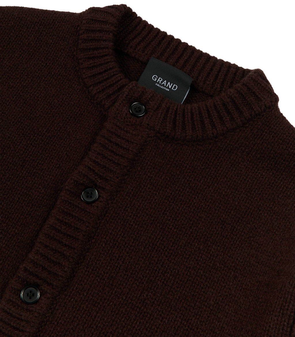 WOOL CARDIGAN ESPRESSO