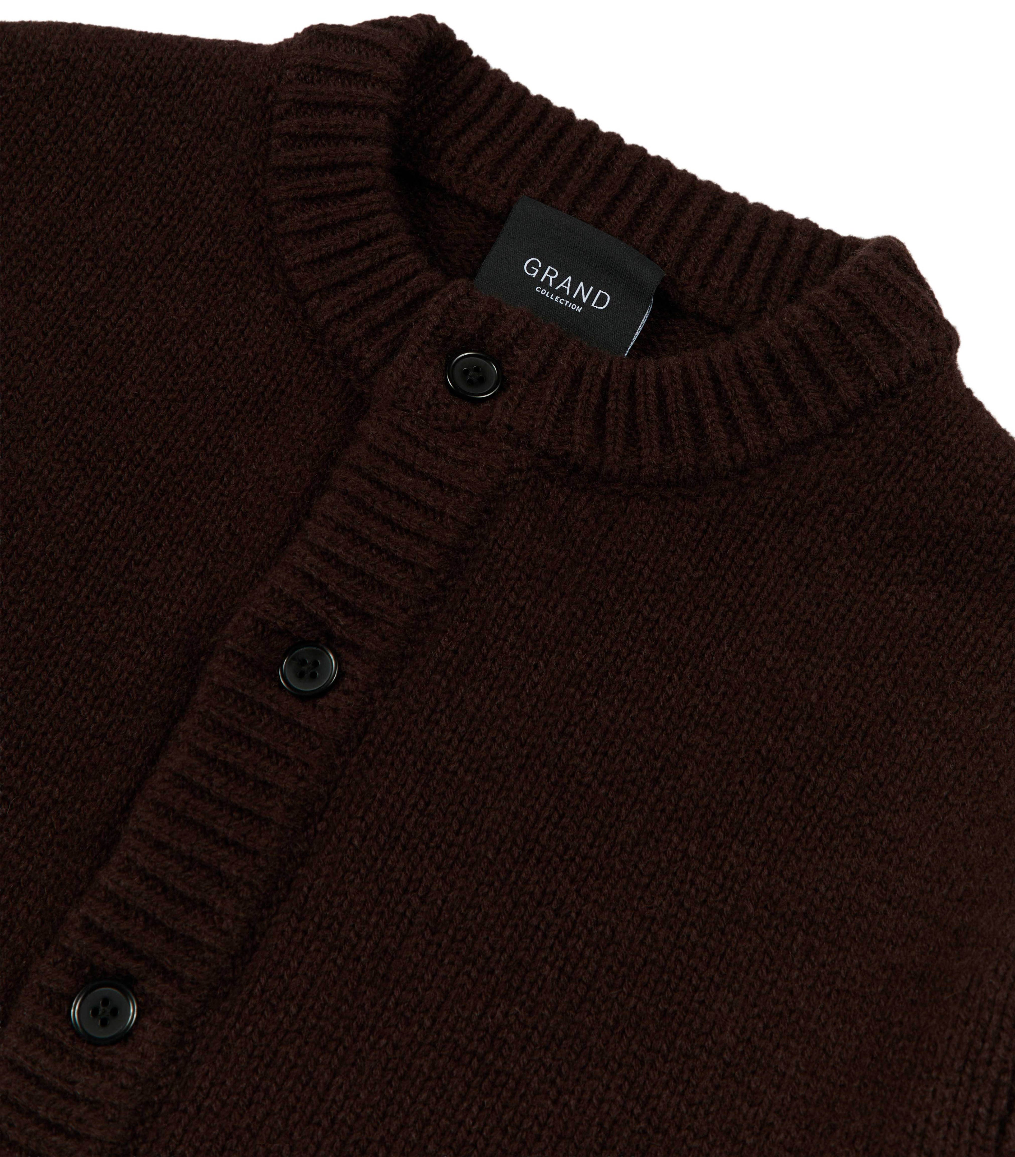 WOOL CARDIGAN ESPRESSO