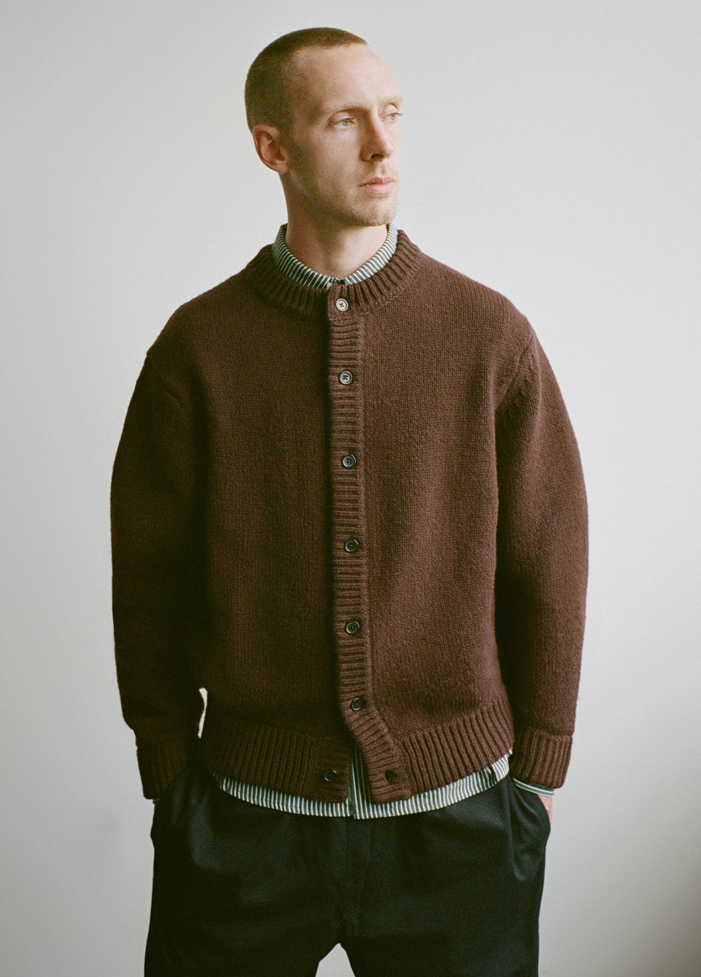 WOOL CARDIGAN ESPRESSO