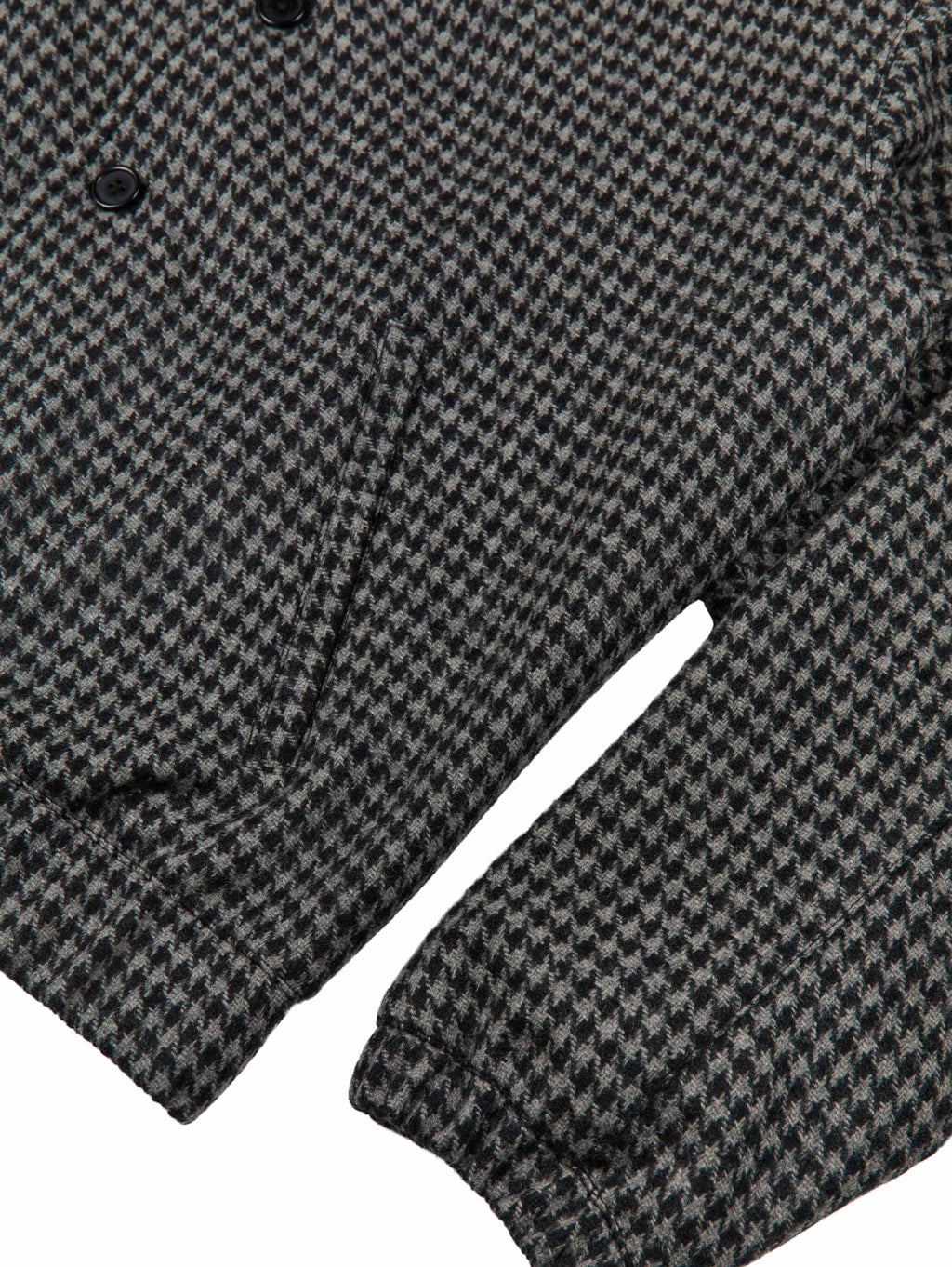 WOOL HOUNDSTOOTH BLOUSON JACKET BLACK/GREY