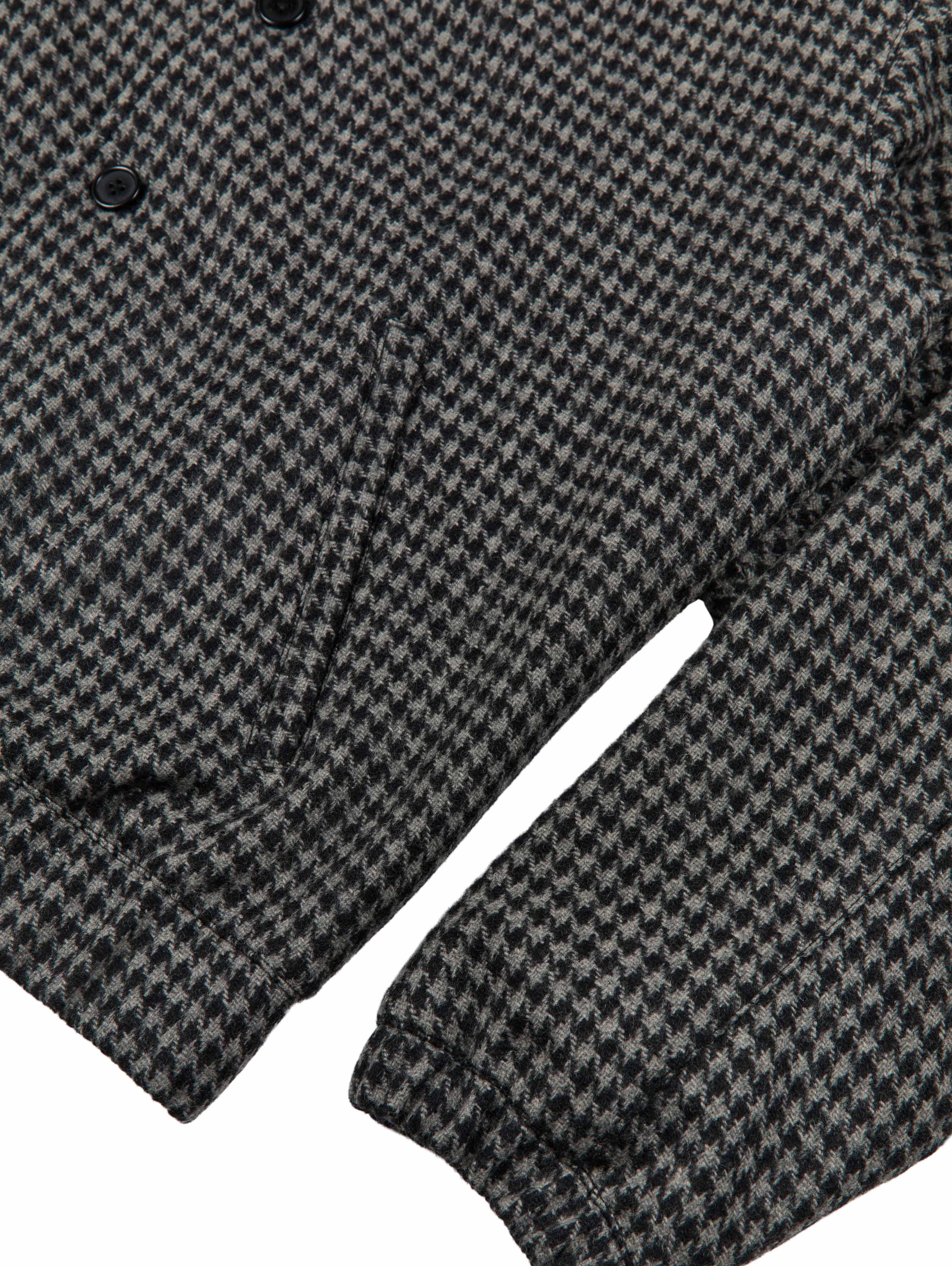 WOOL HOUNDSTOOTH BLOUSON JACKET BLACK/GREY