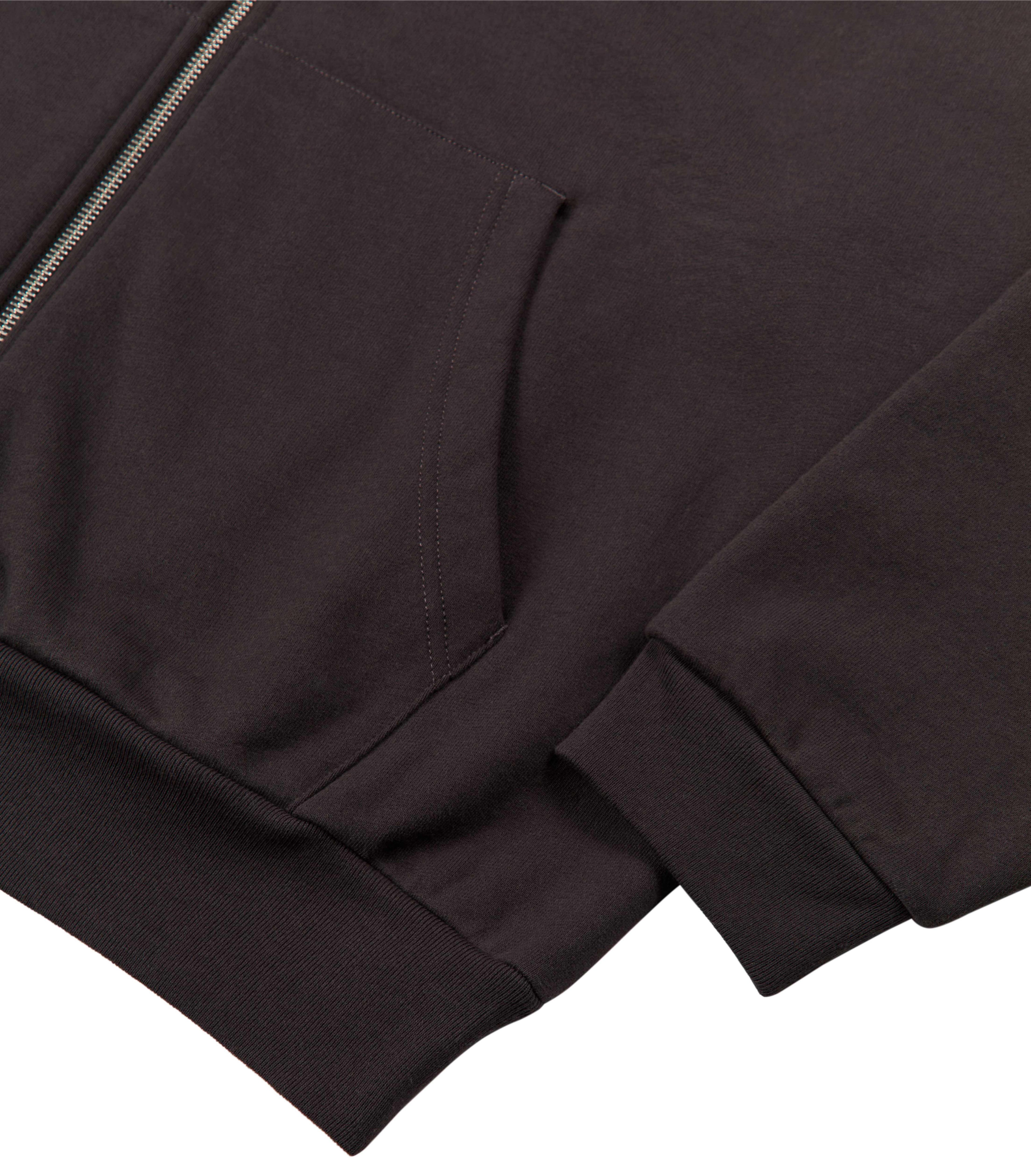ZIP UP SCRIPT SWEATSHIRT ESPRESSO
