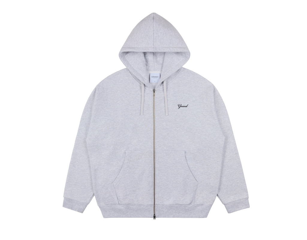 ZIP UP SCRIPT SWEATSHIRT ASH GREY