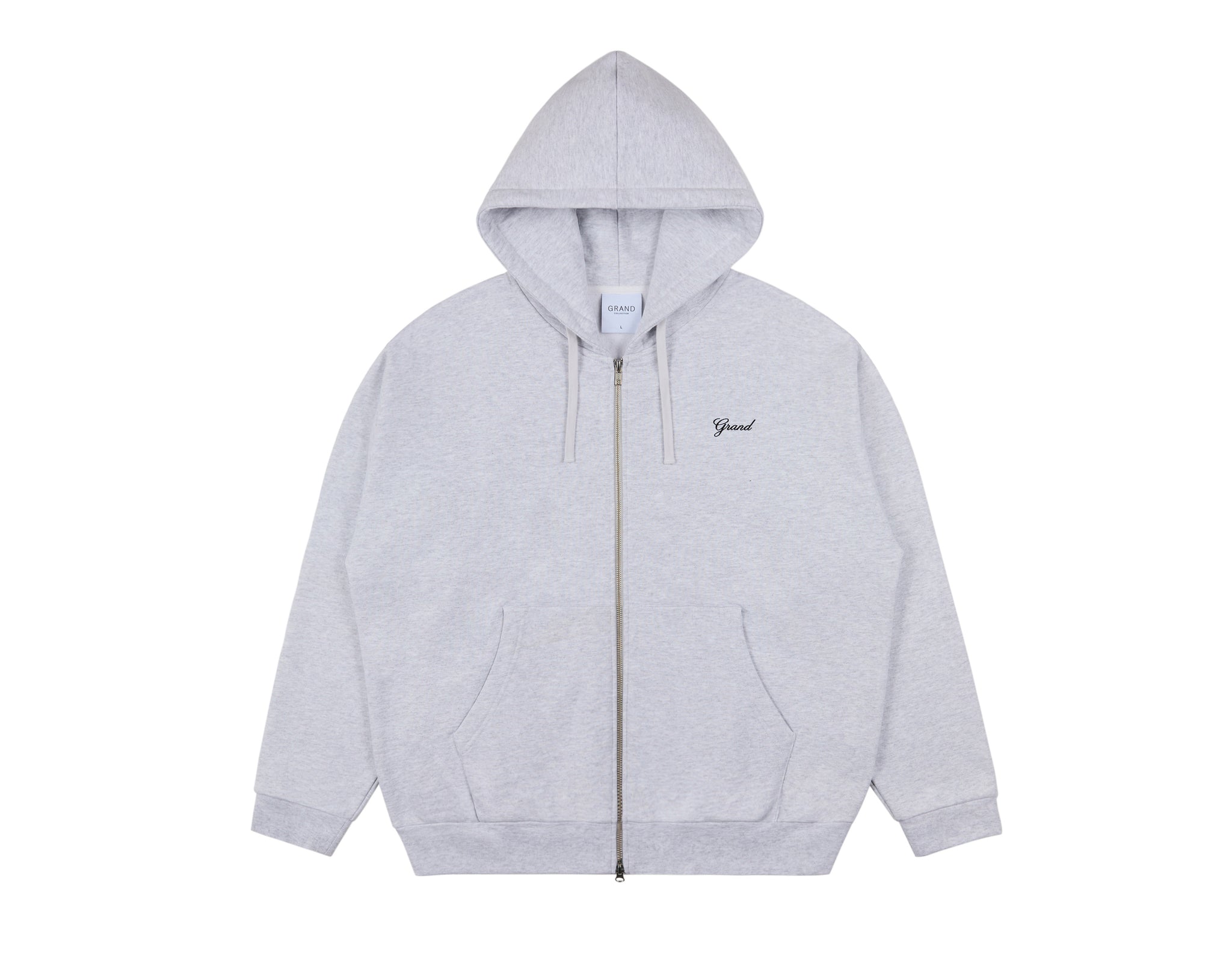ZIP UP SCRIPT SWEATSHIRT ASH GREY