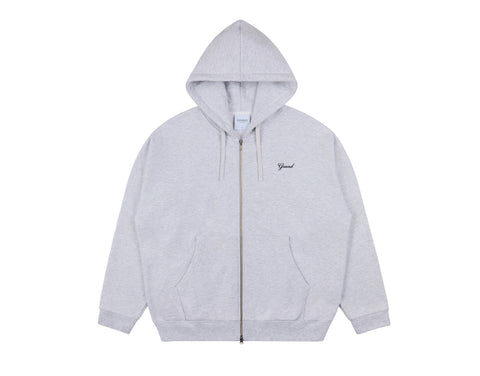 ZIP UP SCRIPT SWEATSHIRT ASH GREY