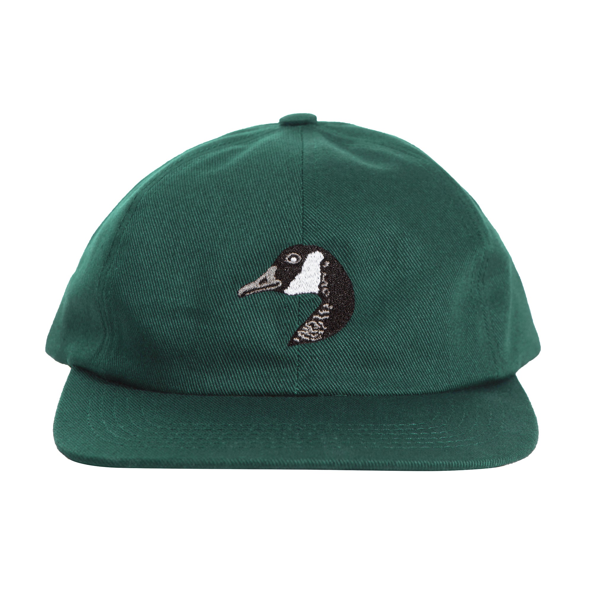 Goose Embroidered Cap Emerald