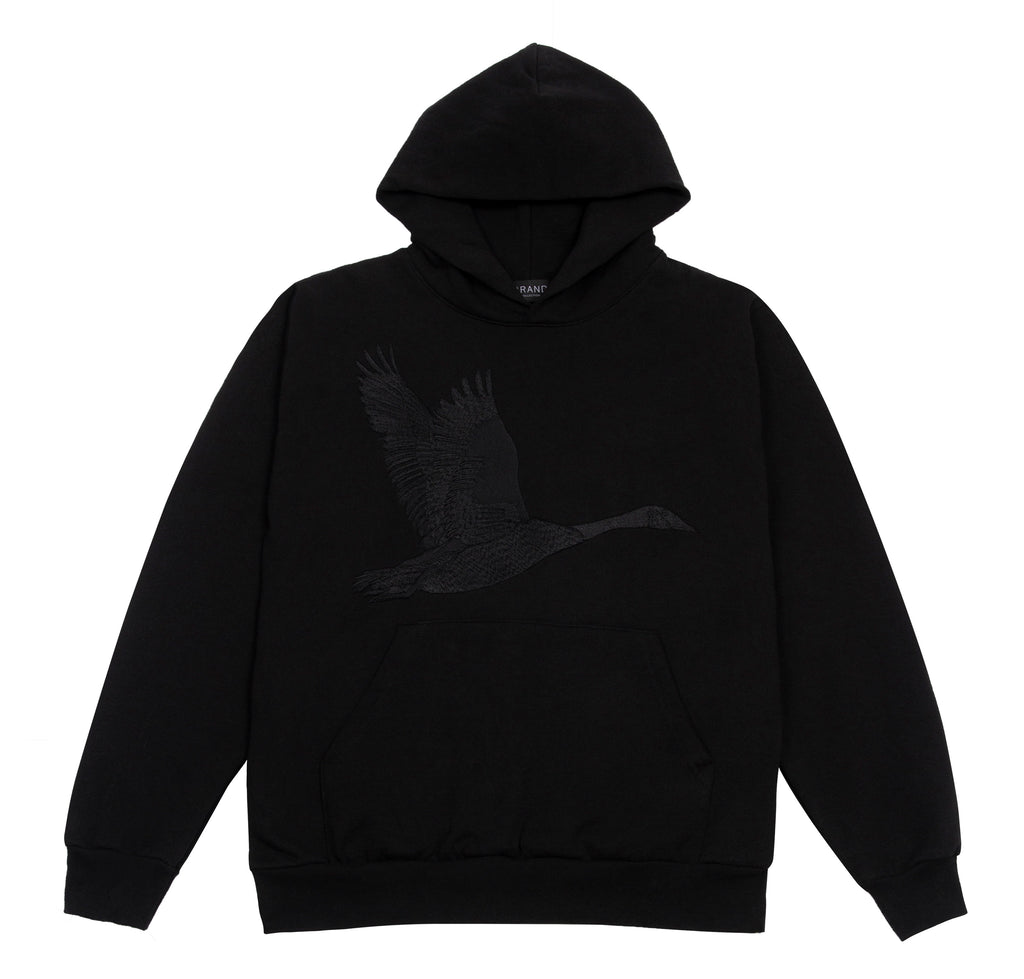 Goose Embroidered Sweatshirt Black