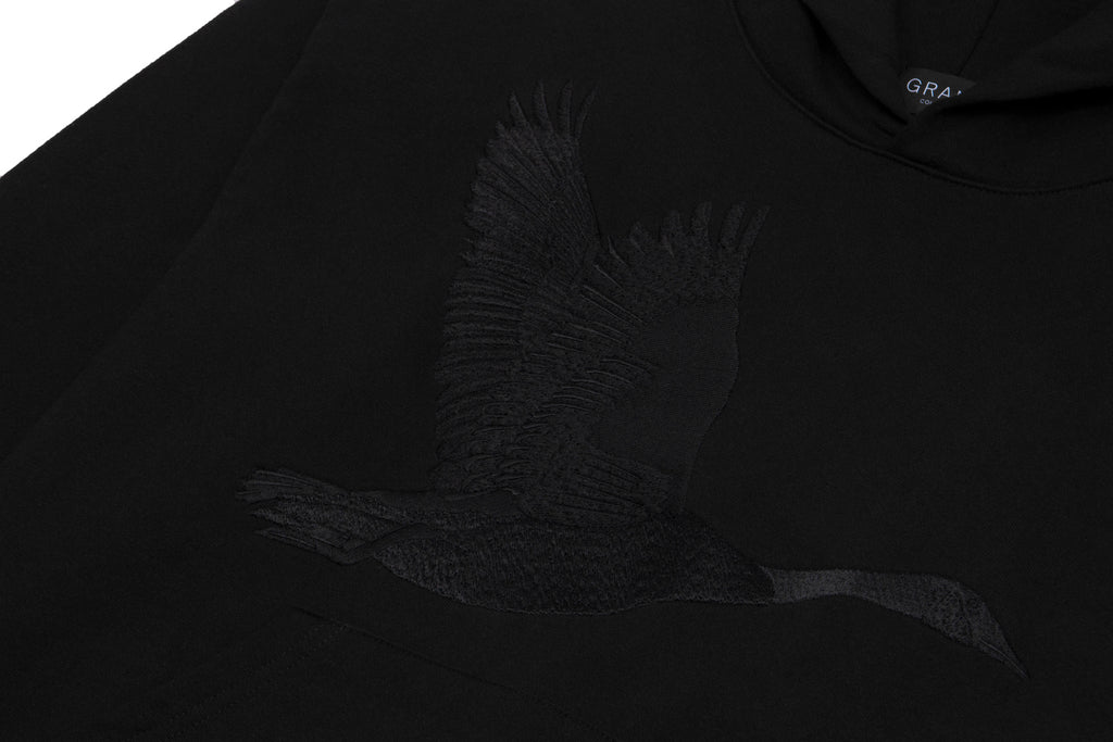 Goose Embroidered Sweatshirt Black