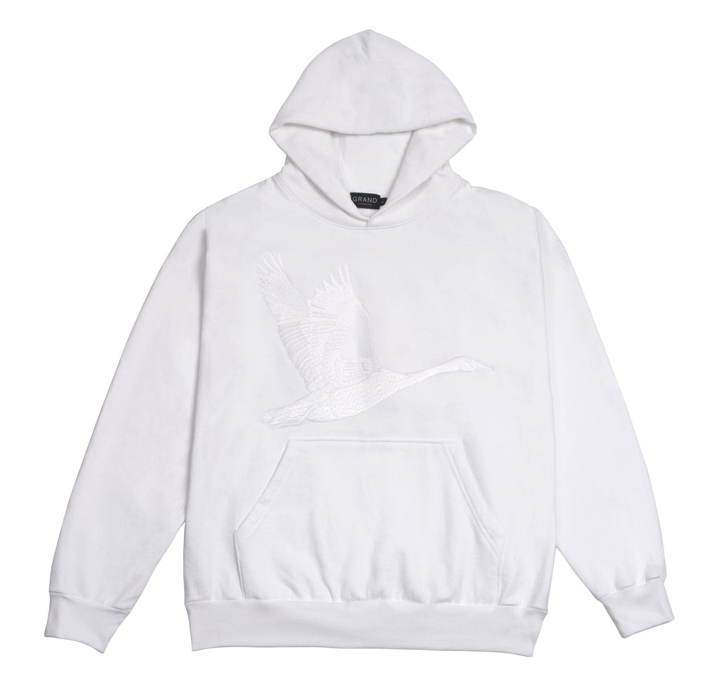 Goose Embroidered Sweatshirt White