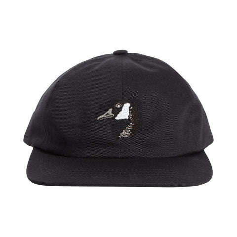 Goose Embroidered Cap Black