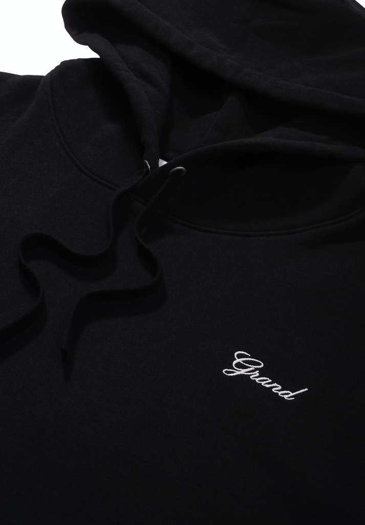 Grand Script Hoodie Black Grand Collection