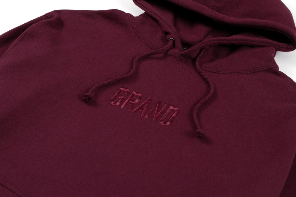 Tonal Embroidered Hoodie Burgundy