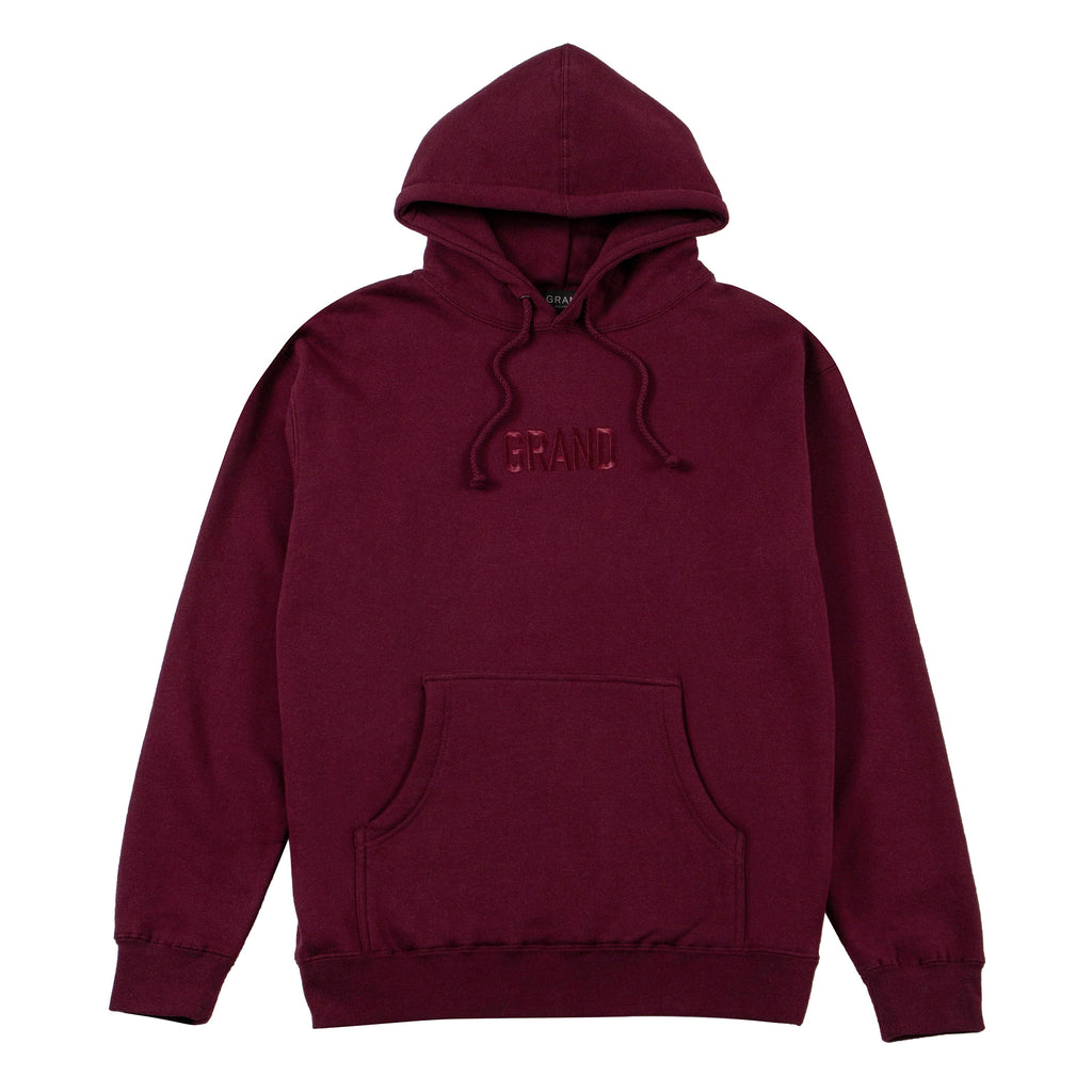 Tonal Embroidered Hoodie Burgundy