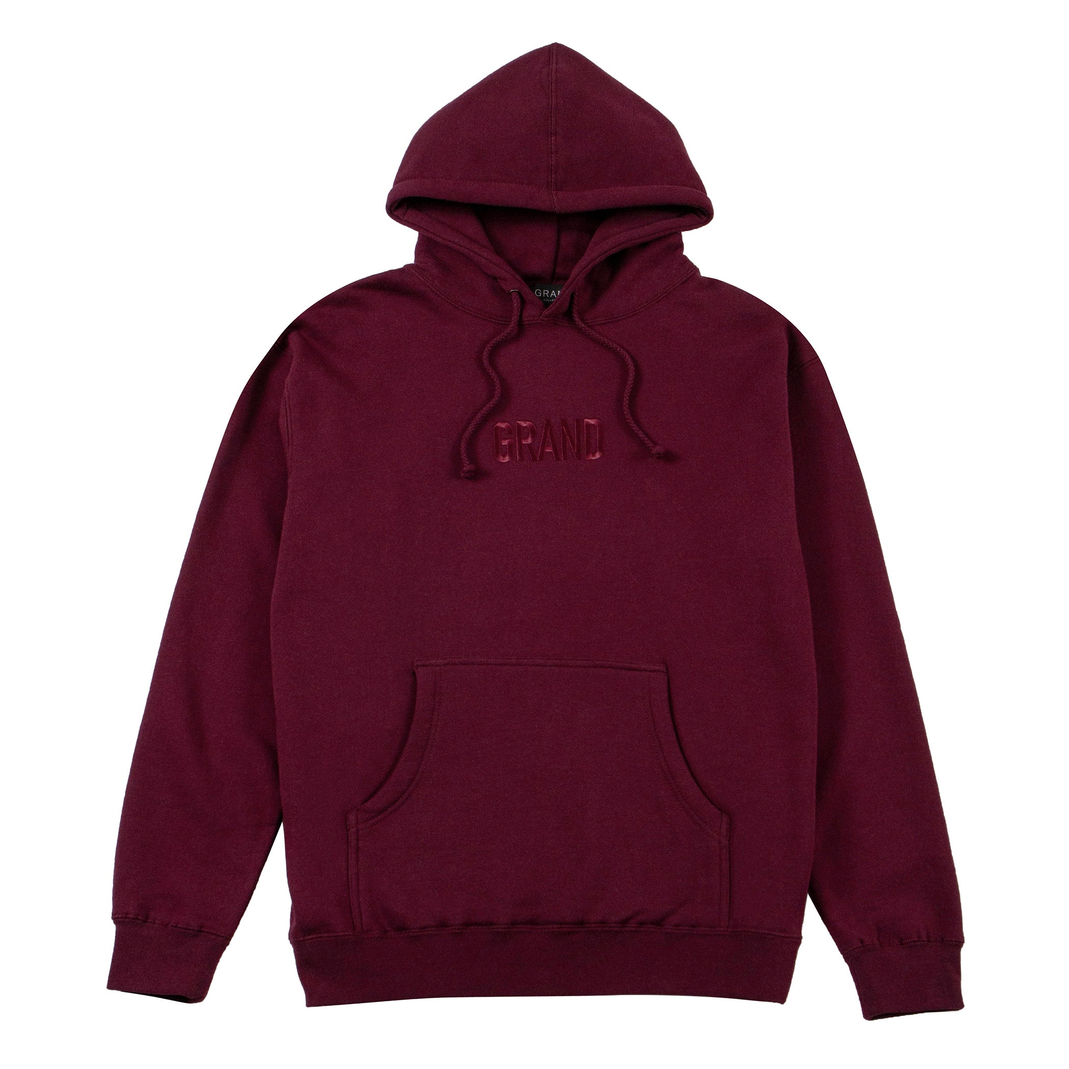 Tonal Embroidered Hoodie Burgundy