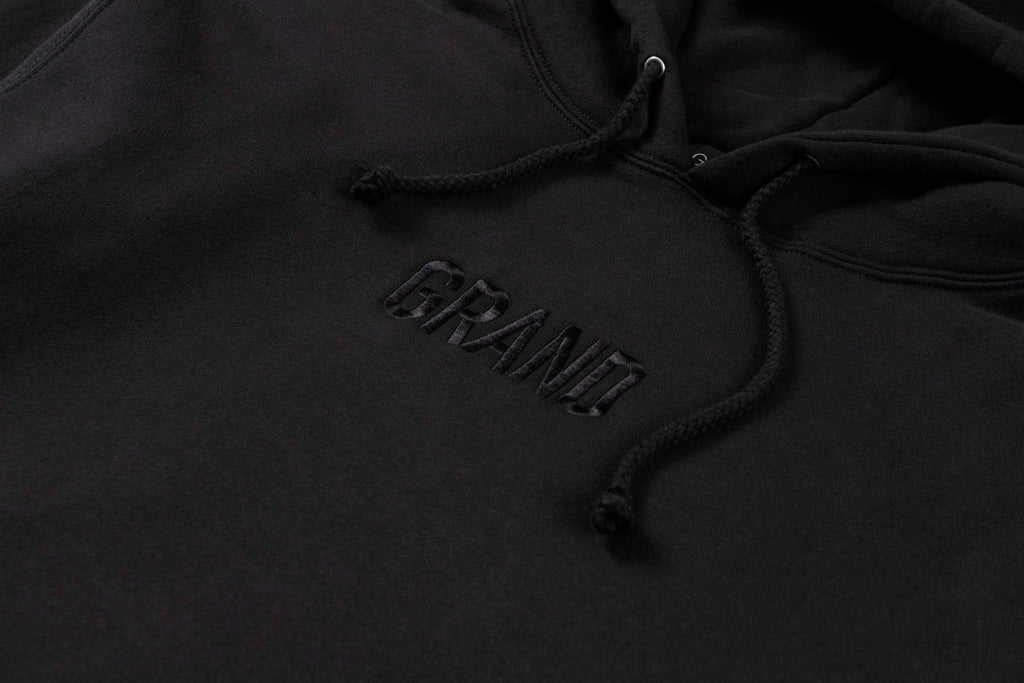 Tonal Embroidered Hoodie Black
