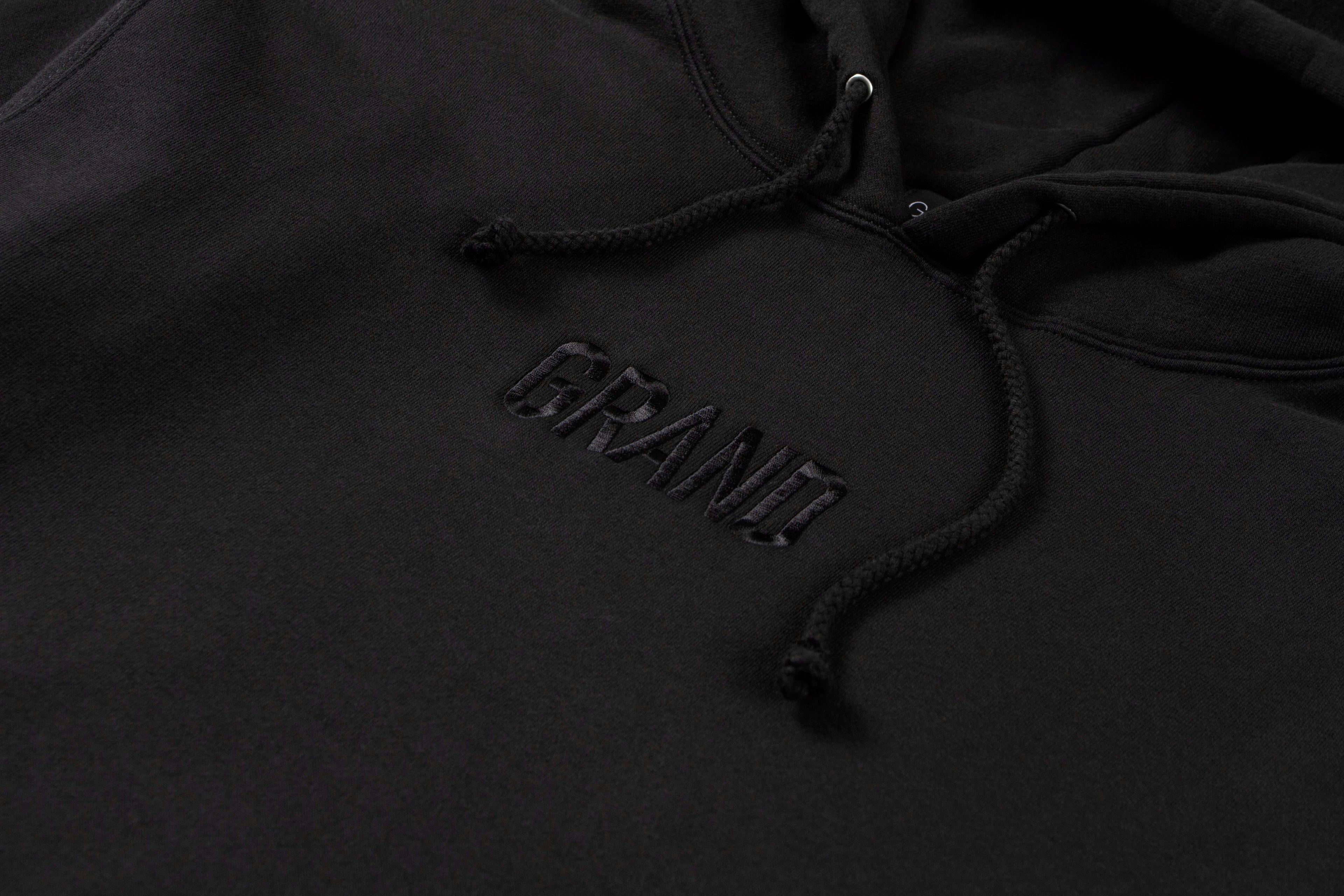 Tonal Embroidered Hoodie Black